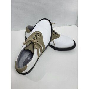 Adidas Mens Golf Cleats White & Olive Leather Size 7